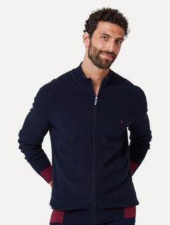 Blusa Dudalina Masculina Tricot Microtextura Azul Marinho