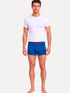 Cuecas Tommy Hilfiger Cotton Stretch Trunk Fancy Repeat Cinza Mescla/ Azul/ Marinho 3UN