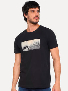 Camiseta Osklen Masculina Slim Vintage Triptico Preta