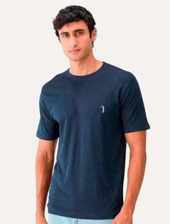 Camiseta Aleatory Masculina Grey Icon Azul Marinho