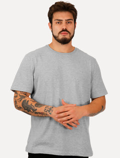 Camiseta Individual Masculina Comfort Icon Cinza Mescla