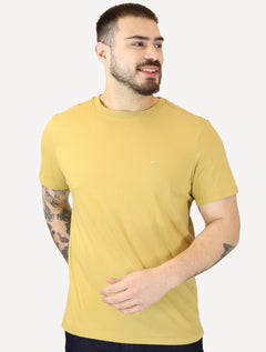 Camiseta Ellus Masculina Cotton Fine Easa Duocolor Mostarda