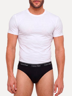 Cuecas Calvin Klein Underwear Brief Cotton Rib Preta Pack 3UN