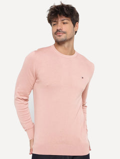 Suéter Tommy Hilfiger Masculino Signature Crewneck Rosa Claro