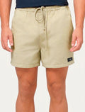 Short Calvin Klein Jeans Masculino Color Cós Elástico Black Logo Cáqui Claro
