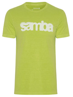 Camiseta Osklen Masculina Slim Stone Samba Spray Verde Lima