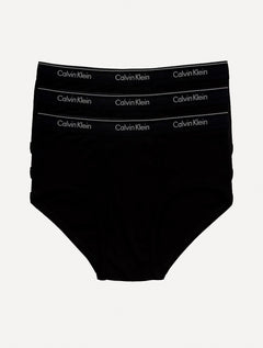 Cueca Calvin Klein Brief Cotton Stretch Classic All Black Pretas Pack 3UN