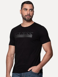 Camiseta Guess Masculina Rubber Logo Sash Preta