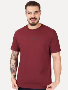 Camiseta Von der Volke Masculina Origineel Lettering Marsala