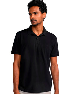 Polo Forum Masculina Malha Muscle Logo Preta