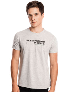 Camiseta Sergio K Masculina Trader Super Power Cinza Mescla