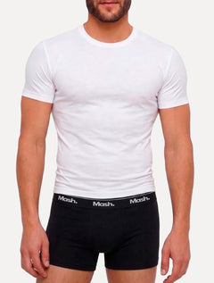 Cueca Mash Boxer Cotton Basic Preta Pack 2UN
