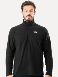 Blusa The North Face Masculina Fleece TKA 100 Glacier 1/4 Zip Preta