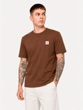 Camiseta Calvin Klein Jeans Masculina Cotton CK Logo Quadrado Marrom