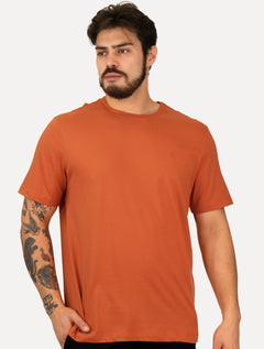 Camiseta Individual Masculina Comfort Logo Laranja Médio