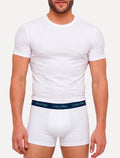 Cuecas Calvin Klein Low Rise Trunk Blue Print Branca/ Mescla Pack 3UN