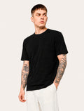 Camiseta Individual Masculina Slim Gola Fina Preta