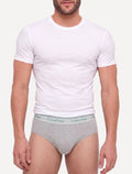 Cueca Calvin Klein Brief Cotton Stretch Classic C11.01 CZ05 Cinza Pack 2UN