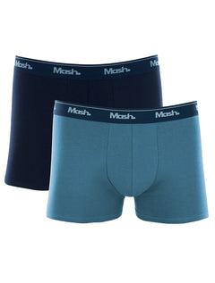 Cueca Mash Boxer Cotton Basic Azul Marinho e Escuro Pack 2UN