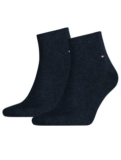 Meia Tommy Hilfiger TH Men Quarter Azul Marinho Kit 2 Pares