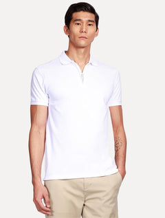 Polo Aramis Masculina Piquet Ziper All White Branca