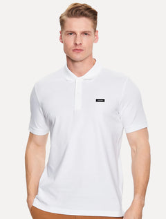 Polo Calvin Klein Masculina Piquet Slim Stretch Button Branca