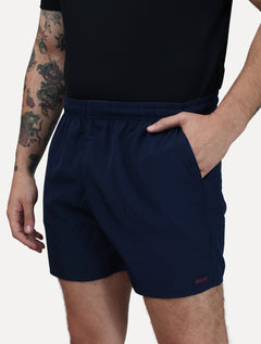 Short Calvin Klein Swimwear Elástico Liso Logo Lateral Azul Marinho