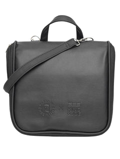 Necessaire King & Joe Couro Masculina Viagem Barba de Respeito Preta