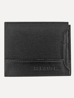 Carteira Sergio K Masculina Dupla Nylon Texture Preta