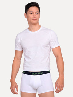 Cueca Calvin Klein Low Rise Trunk C12.01 BR02 Navy Branca 1UN
