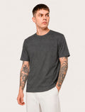 Camiseta Calvin Klein Masculina Meia Malha Basica CK Cinza Mescla