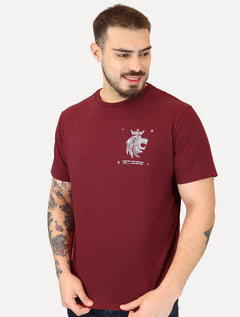 Camiseta Von der Volke Masculina Origineel Colective Art Lion Marsala
