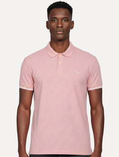 Polo Colcci Masculina Piquet Logo Bordado Rosa Claro