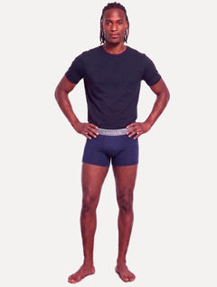 Cuecas Lacoste Boxer Long Colored Lettered Waist Azul Marinho Pack 3UN