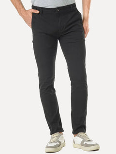 Calça King & Joe Sarja Masculina Slim Plaid Preta