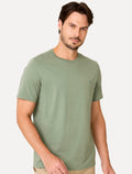 Camiseta Dudalina | Masculina Essentials Modal Logo Verde Oliva