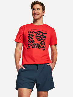 Short Reserva D'Água Beachwear Liso Tag Lateral Azul Marinho