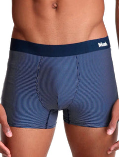 Cueca Mash Boxer Microfibra Risca de Giz Azul Marinho