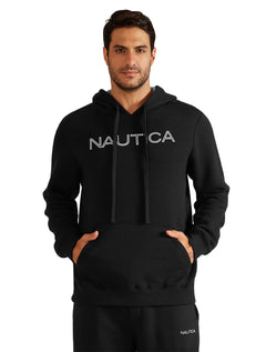 Moletom Nautica Masculino Hoodie Outline Logo Preto