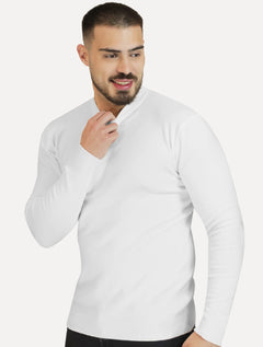 Suéter Dixen Masculino Crewneck Tricot Liso Branco