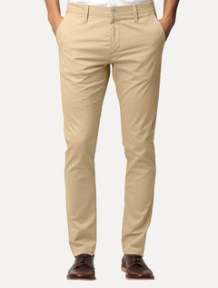 Calça King & Joe Sarja Masculina Slim Grey Tag Cáqui