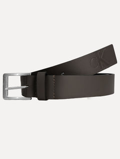 Cinto Calvin Klein Masculino Couro Queima CK Marrom Café