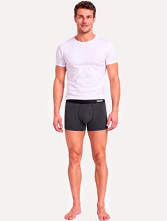 Cueca Mash Boxer Microfibra Risca de Giz Preta