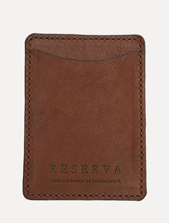 Carteira Reserva Masculina Porta-Cartão Couro Outlander 3.0 Marrom