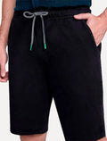Bermuda Dudalina Masculina Sarja Molet Comfort Preta