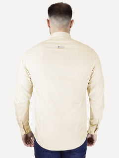 Camisa Tommy Jeans Masculina Slim Original Stretch Areia