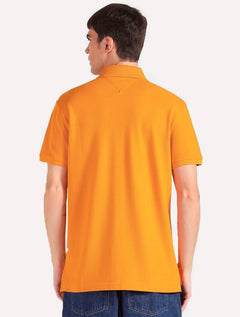 Polo Tommy Hilfiger Masculina Regular Piquet 1985 Laranja Ocre