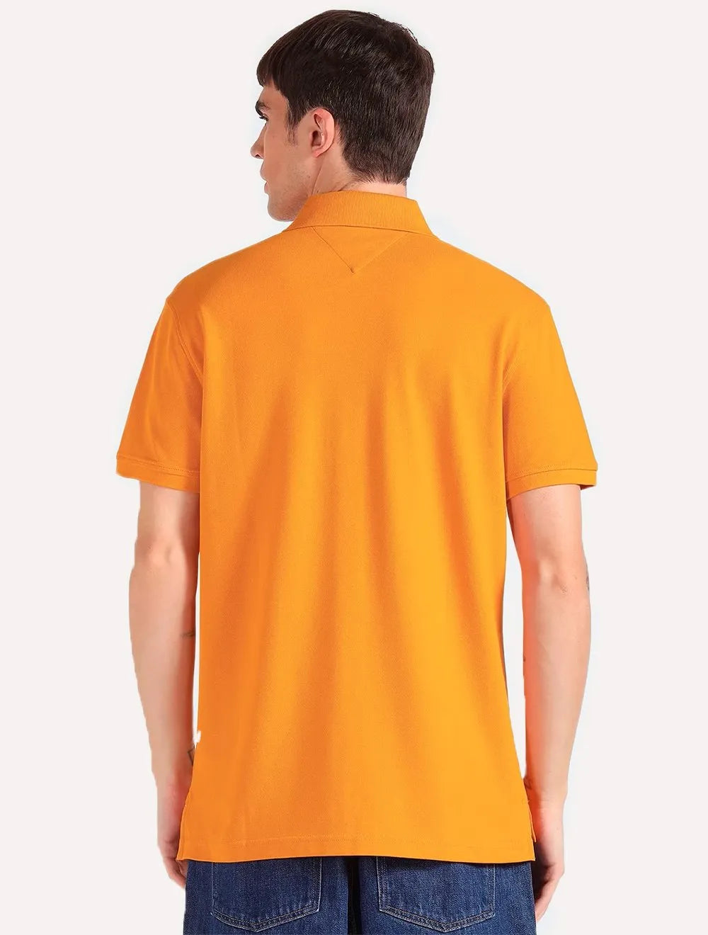 Polo Tommy Hilfiger Masculina Regular Piquet 1985 Laranja Ocre
