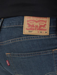 Calça Levis Jeans Masculina 514 Straight Stretch Midnight Greenish Médio