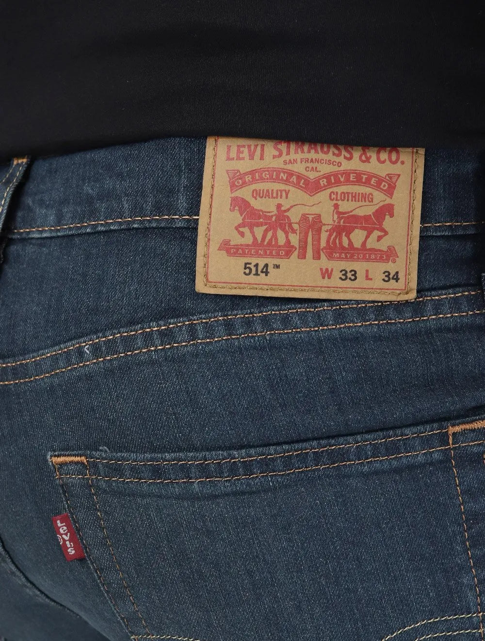 Calça Levis Jeans Masculina 514 Straight Stretch Midnight Greenish Médio